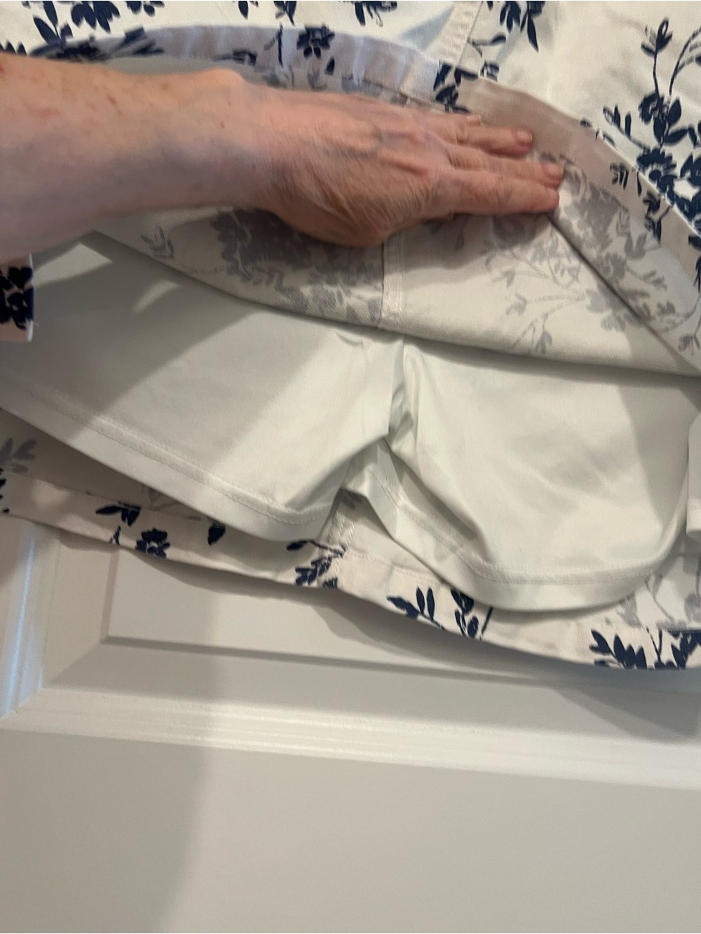 Women’s White Floral Skort with Navy Print - Picture 10 of 14
